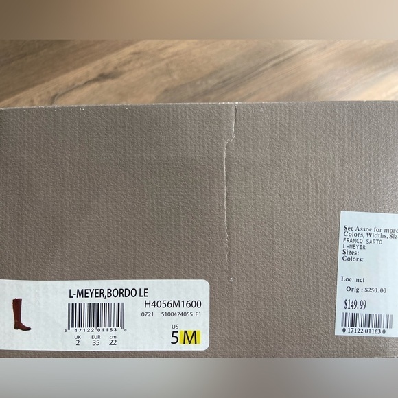 Franco Sarto Women’s Bordo Bordeaux Leather Meyer Knee High Boot Size 5M NWOT - Picture 12 of 17